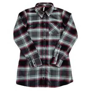 Mountain Khakis (Womens XS) Plaid Long Sleeve Flannel Button Front‎ Tunic Shirt